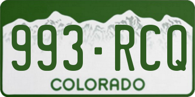 CO license plate 993RCQ