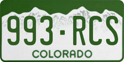CO license plate 993RCS