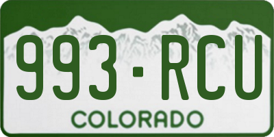 CO license plate 993RCU