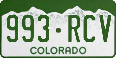 CO license plate 993RCV