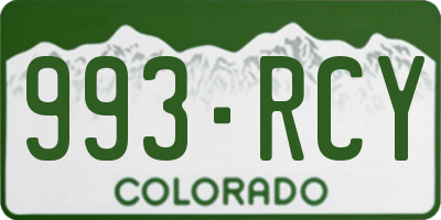 CO license plate 993RCY