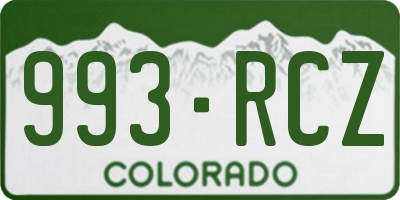 CO license plate 993RCZ