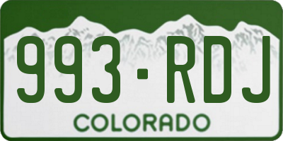 CO license plate 993RDJ