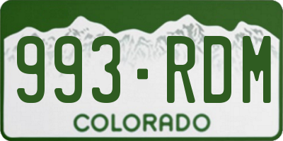 CO license plate 993RDM