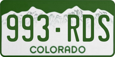 CO license plate 993RDS
