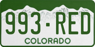 CO license plate 993RED