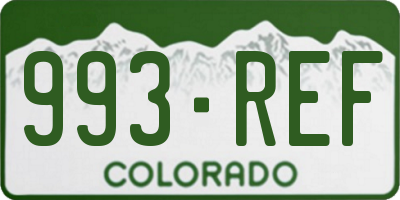 CO license plate 993REF