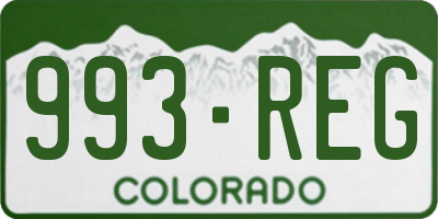 CO license plate 993REG