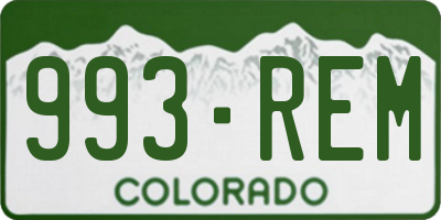 CO license plate 993REM
