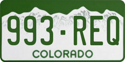 CO license plate 993REQ