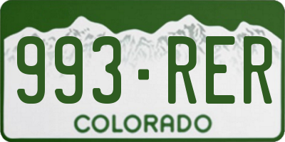 CO license plate 993RER
