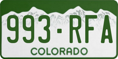 CO license plate 993RFA