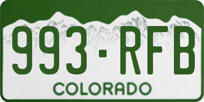 CO license plate 993RFB