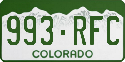 CO license plate 993RFC