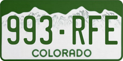 CO license plate 993RFE