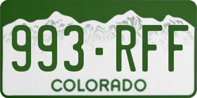 CO license plate 993RFF