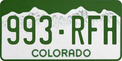CO license plate 993RFH