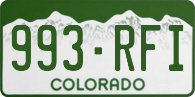CO license plate 993RFI