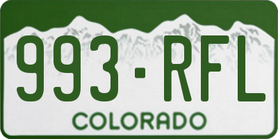 CO license plate 993RFL