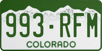 CO license plate 993RFM