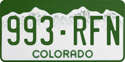 CO license plate 993RFN