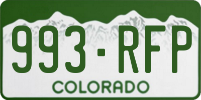 CO license plate 993RFP