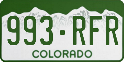 CO license plate 993RFR