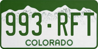 CO license plate 993RFT