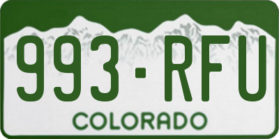 CO license plate 993RFU
