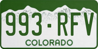 CO license plate 993RFV