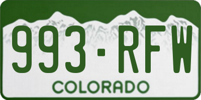 CO license plate 993RFW
