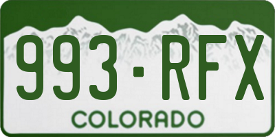 CO license plate 993RFX