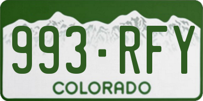 CO license plate 993RFY