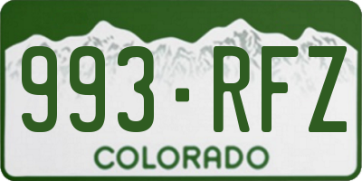 CO license plate 993RFZ