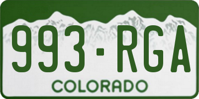 CO license plate 993RGA