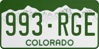 CO license plate 993RGE