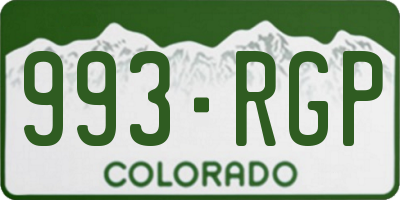 CO license plate 993RGP