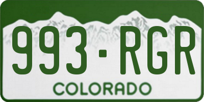 CO license plate 993RGR