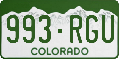 CO license plate 993RGU