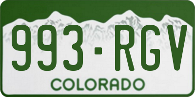 CO license plate 993RGV