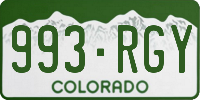 CO license plate 993RGY