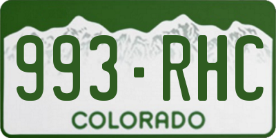 CO license plate 993RHC
