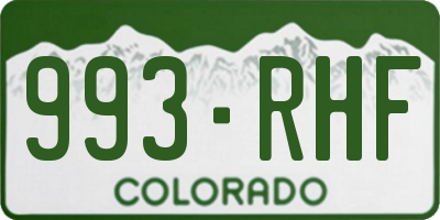 CO license plate 993RHF