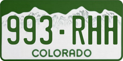CO license plate 993RHH