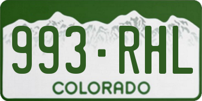 CO license plate 993RHL