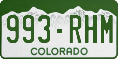 CO license plate 993RHM