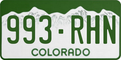CO license plate 993RHN