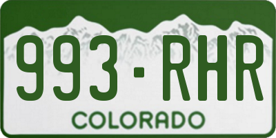 CO license plate 993RHR