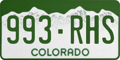 CO license plate 993RHS