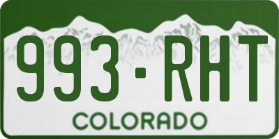 CO license plate 993RHT